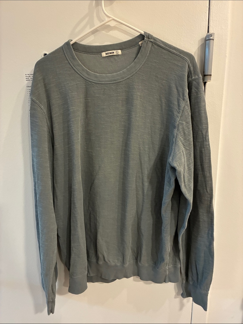 Buck Mason Men's Crewneck Sweater in Sage Green